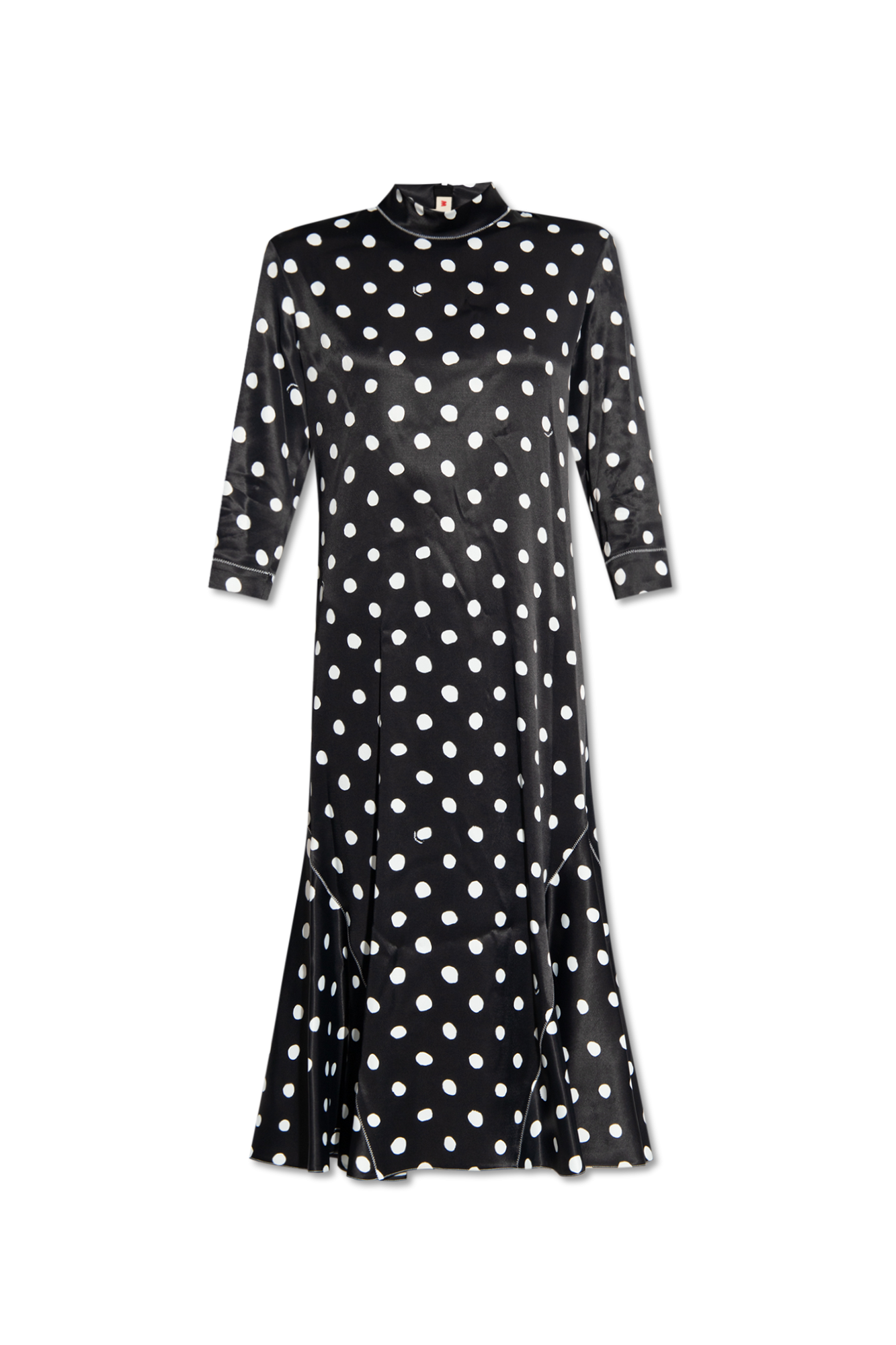 SchaferandweinerShops HK marni blue two tone coat Black Dress with polka dots Marni